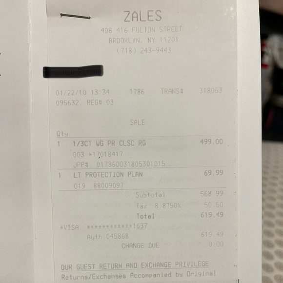 Zales 1/3 CT Princess Solitaire Diamond Ri… - Picture 6 of 6